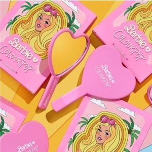 Limited Edition Pink Silicone Coated Barbie Colourpop Mirror Heart Shaped
